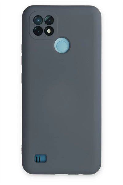 Realme C21 Kılıf Nano içi Kadife Silikon - Gri