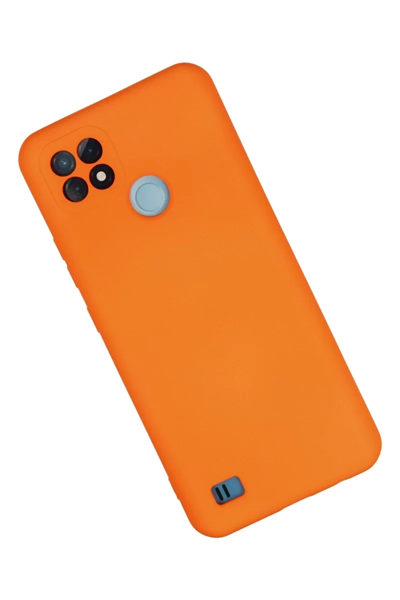 Realme C21 Kılıf Nano içi Kadife Silikon - Turuncu