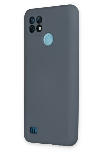 Realme C21 Kılıf Nano içi Kadife Silikon - Gri
