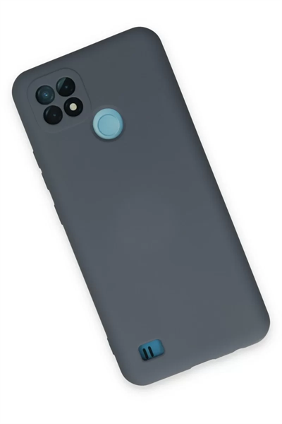 Realme C21 Kılıf Nano içi Kadife Silikon - Gri