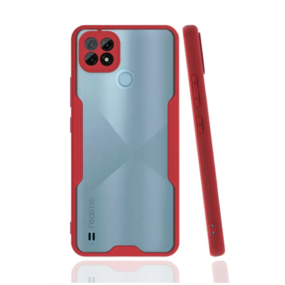Realme C21 Kılıf Platin Silikon - Kırmızı
