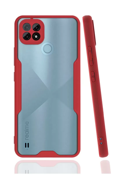 Realme C21 Kılıf Platin Silikon - Kırmızı
