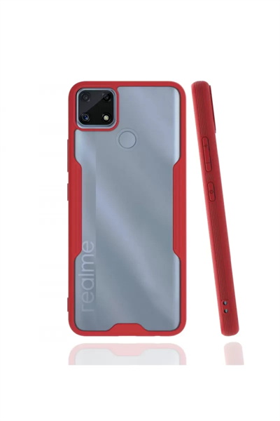 Realme C25 Kılıf Platin Silikon - Kırmızı