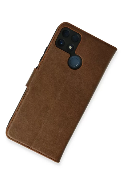 Realme C25 Kılıf Trend S Plus Kapaklı Kılıf - Taba