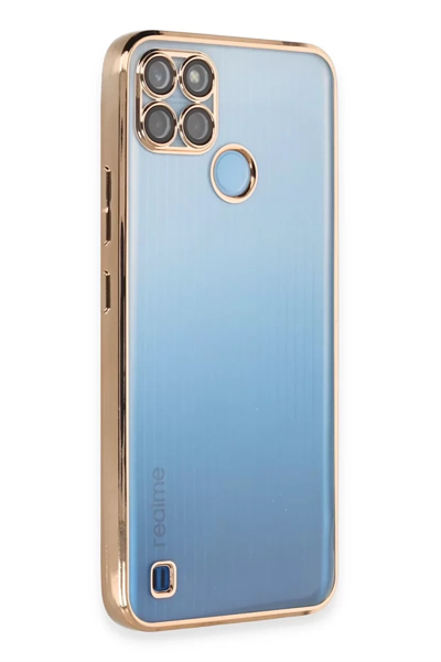Realme C25Y Kılıf Lensli Silikon - Gold