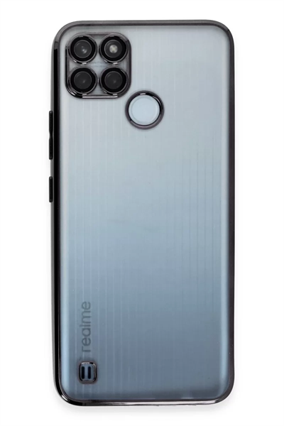 Realme C25Y Kılıf Lensli Silikon - Siyah