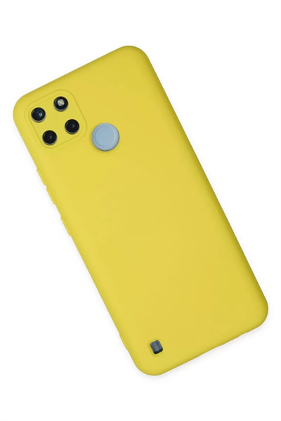 Realme C25Y Kılıf Nano içi Kadife Silikon - Sarı