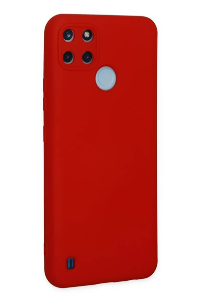 Realme C25Y Kılıf Nano içi Kadife Silikon - Kırmızı