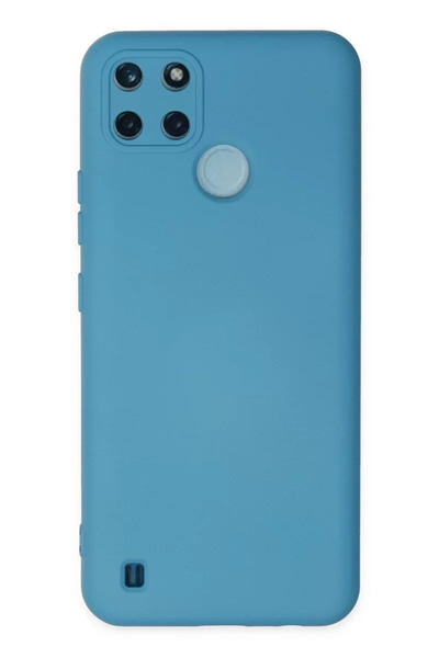 Realme C25Y Kılıf Nano içi Kadife Silikon - Mavi