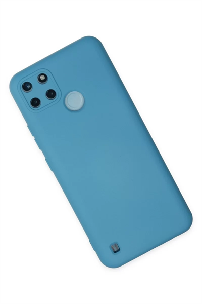 Realme C25Y Kılıf Nano içi Kadife Silikon - Mavi