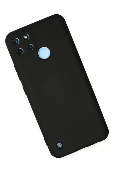 Realme C25Y Kılıf Nano içi Kadife Silikon - Siyah