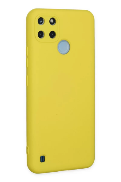 Realme C25Y Kılıf Nano içi Kadife Silikon - Sarı