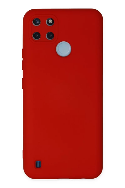 Realme C25Y Kılıf Nano içi Kadife Silikon - Kırmızı