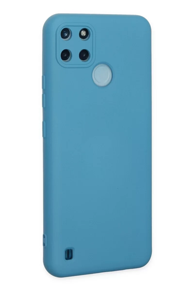 Realme C25Y Kılıf Nano içi Kadife Silikon - Mavi