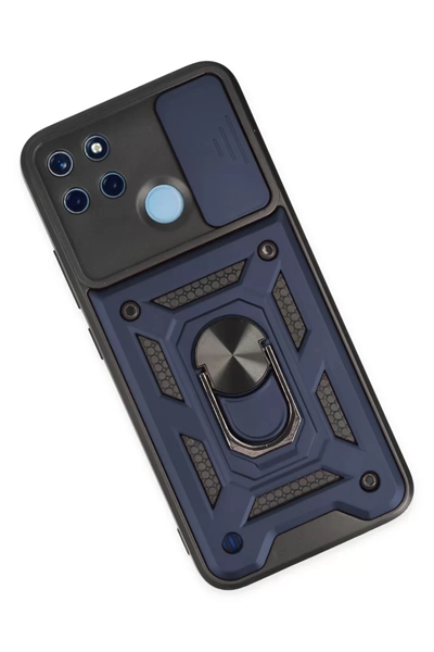Realme C25Y Kılıf Pars Lens Yüzüklü Silikon - Lacivert