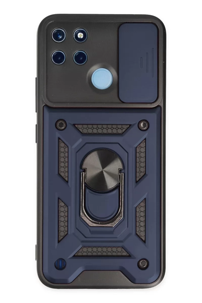 Realme C25Y Kılıf Pars Lens Yüzüklü Silikon - Lacivert