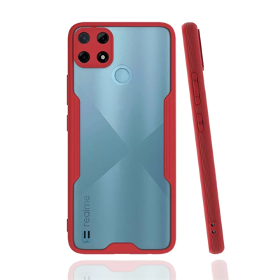 Realme C25Y Kılıf Platin Silikon - Kırmızı