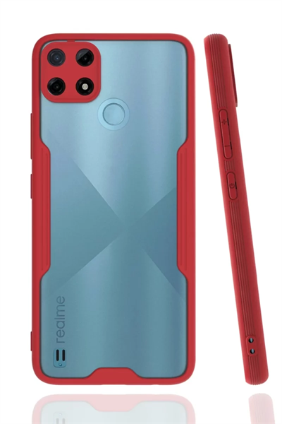 Realme C25Y Kılıf Platin Silikon - Kırmızı