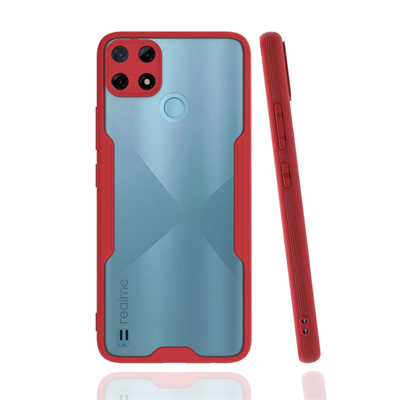 Realme C25Y Kılıf Platin Silikon - Kırmızı