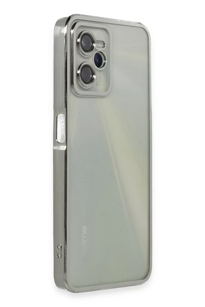 Realme C35 Kılıf Lensli Silikon - Gümüş