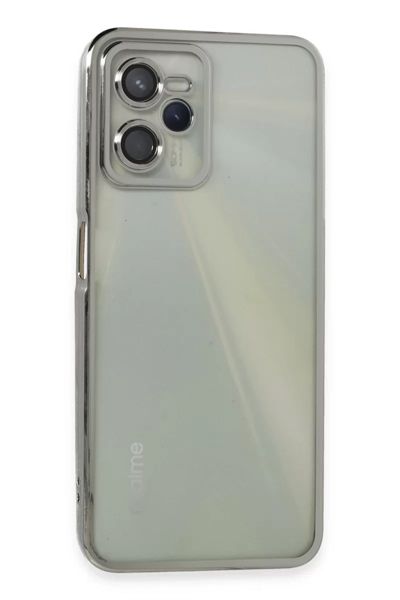 Realme C35 Kılıf Lensli Silikon - Gümüş