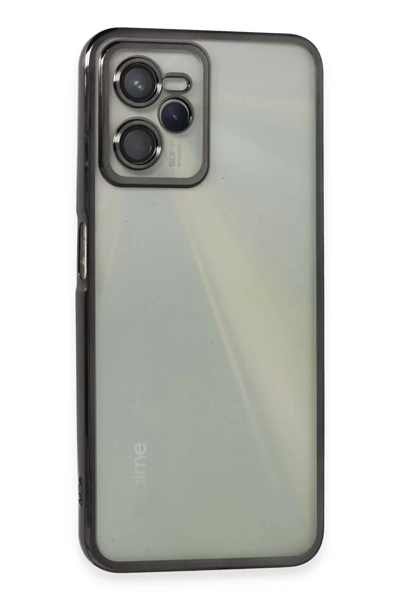 Realme C35 Kılıf Lensli Silikon - Siyah