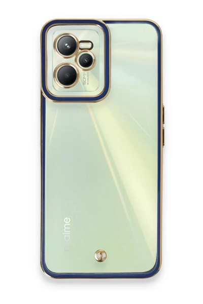 Realme C35 Kılıf Liva Lens Silikon - Mavi