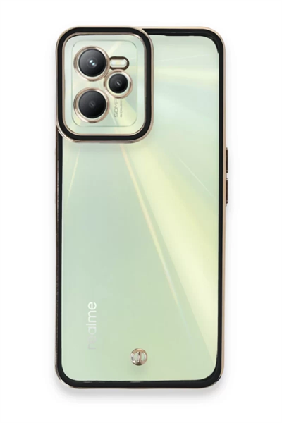 Realme C35 Kılıf Liva Lens Silikon - Siyah