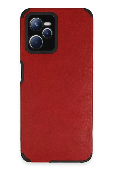 Realme C35 Kılıf Loop Deri Silikon - Kırmızı