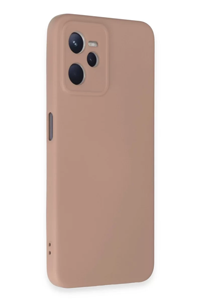 Realme C35 Kılıf Nano içi Kadife Silikon - Pudra