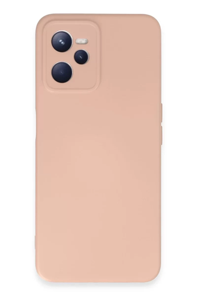 Realme C35 Kılıf Nano içi Kadife Silikon - Pudra