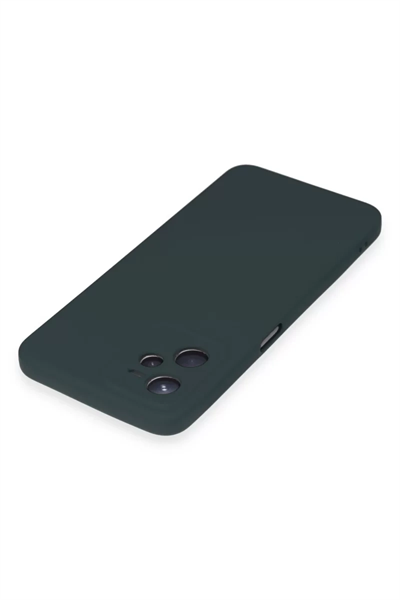 Realme C35 Kılıf Nano içi Kadife Silikon - Koyu Yeşil