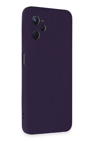 Realme C35 Kılıf Nano içi Kadife Silikon - Mor