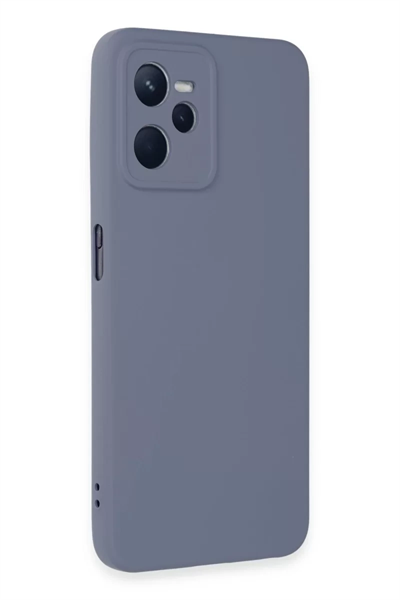 Realme C35 Kılıf Nano içi Kadife Silikon - Gri