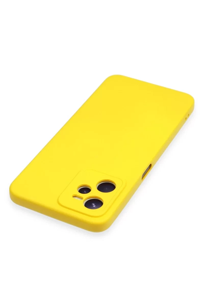 Realme C35 Kılıf Nano içi Kadife Silikon - Sarı