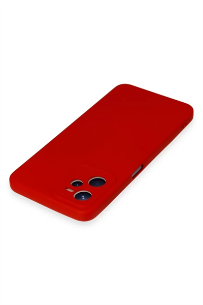 Realme C35 Kılıf Nano içi Kadife Silikon - Kırmızı