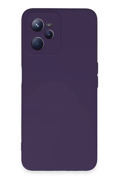 Realme C35 Kılıf Nano içi Kadife Silikon - Mor