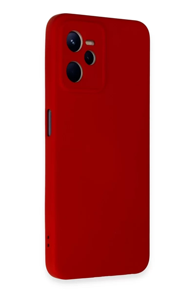 Realme C35 Kılıf Nano içi Kadife Silikon - Kırmızı