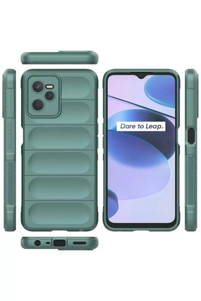 Realme C35 Kılıf Optimum Silikon - Koyu Yeşil