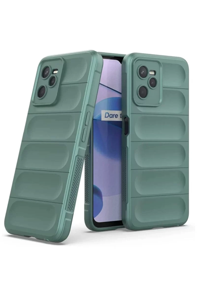 Realme C35 Kılıf Optimum Silikon - Koyu Yeşil