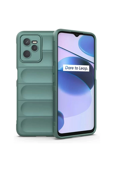 Realme C35 Kılıf Optimum Silikon - Koyu Yeşil