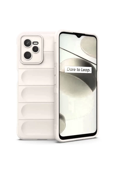 Realme C35 Kılıf Optimum Silikon - Krem