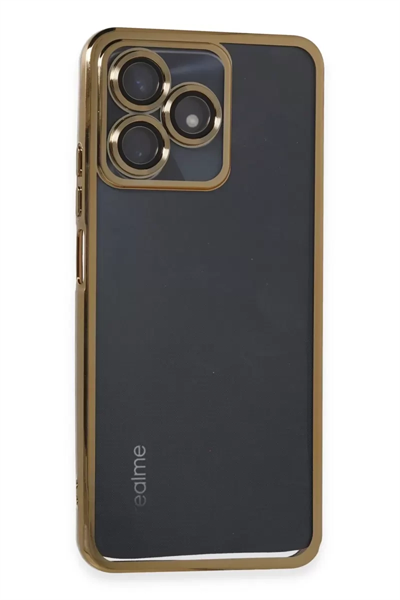 Realme C53 Kılıf Lensli Silikon - Gold