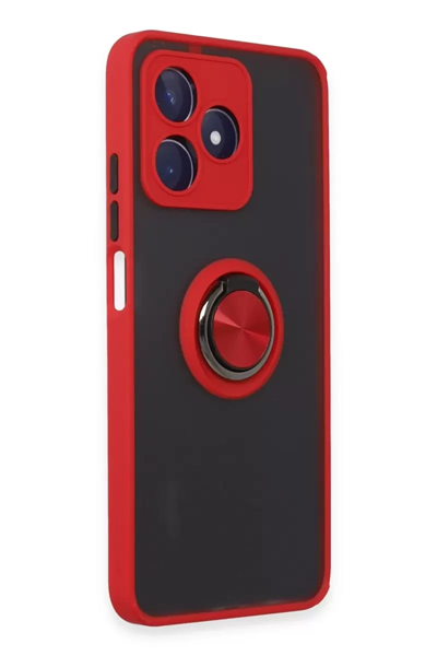 Realme C53 Kılıf Montreal Yüzüklü Silikon Kapak - Kırmızı
