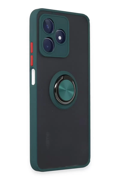 Realme C53 Kılıf Montreal Yüzüklü Silikon Kapak - Yeşil