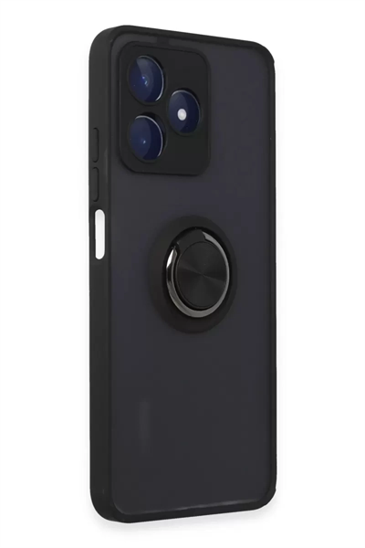 Realme C53 Kılıf Montreal Yüzüklü Silikon Kapak - Siyah