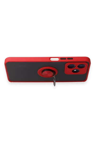Realme C53 Kılıf Montreal Yüzüklü Silikon Kapak - Kırmızı