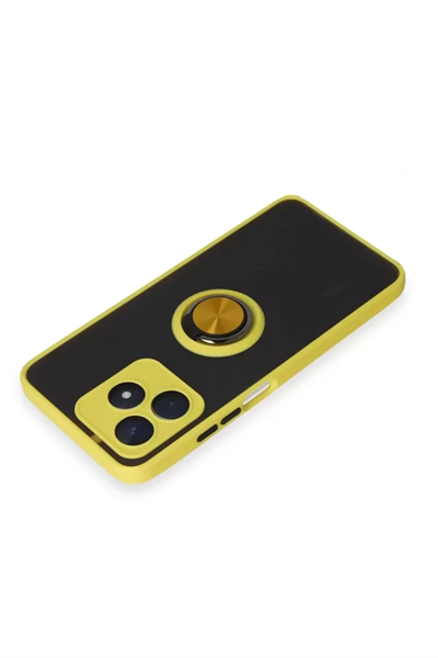 Realme C53 Kılıf Montreal Yüzüklü Silikon Kapak - Sarı