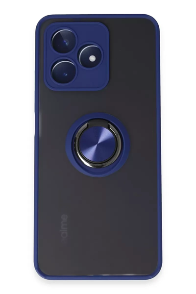 Realme C53 Kılıf Montreal Yüzüklü Silikon Kapak - Lacivert
