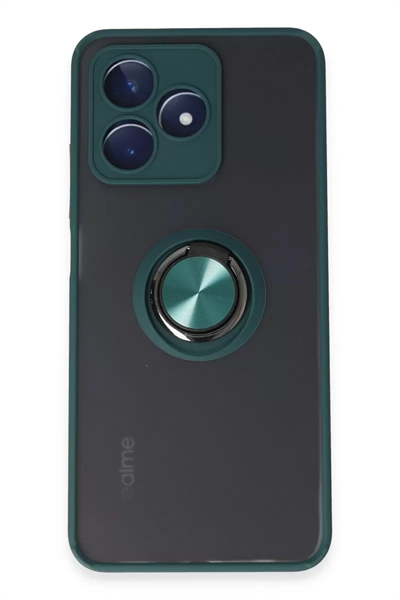 Realme C53 Kılıf Montreal Yüzüklü Silikon Kapak - Yeşil